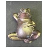 Vintage bronze frog statue