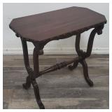 Mersman mahogany carved wood side table