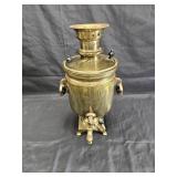 Antique solid brass samovar inscripted in