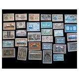 Group of vintage German Notgeld paper money. In