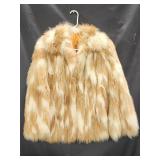 Vtg alpaca satin lined custom made jacket real fur