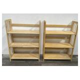 Blonde folding shelves