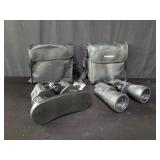Pair of Bushnell & Humvee binoculars with cases