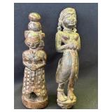 Pair or vintage carved wood sculptures