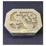 Vintage small soapstone jewelry box