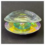 Signed Oleg Cassini crystal oyster