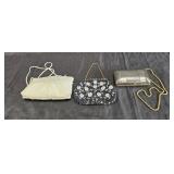 Group of vintage ladies purses with a hand made