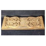 Vtg large expandable carved book holder