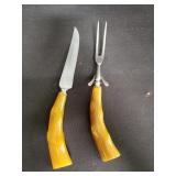 Stainless steel carving set