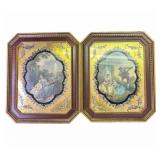 Pair or vintage framed Victorian style art prints