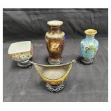 Group of vintage items with a Carlsbad porcelain
