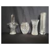 Box of crystal and glass vases