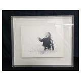 Signed pencil drawing