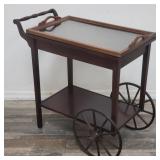 Vintage mahohgany tea cart w/removable tray