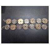 Vintage coin bracelet. 8" l. In bag, in case
