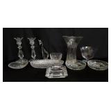 Box of glass and crystal table decorations