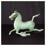 Asian metal horse sculpture