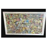 Framed vintage 1971 World of Cartoon poster