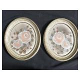 Pair of vintage Vee Jackson painted ceramic wall