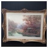 Signed "E. Lamasure" watercolor in frame