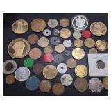 Coins, medals, lucky pieces, & tokens. In bag, in