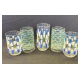 5 Vintage MCM drinking glasses