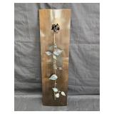 Vintage Mid-century copper metal art of a rose