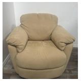 Swivel ultra suede chair 37"l x 30"w x 32"h