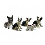 5 vintage porcelain dog figurines- English