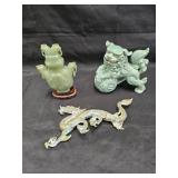 Group of vintage Chinese items with porcelain