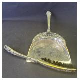 Vintage metal crumb catcher with brush
