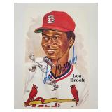 1985 Autographed Lou Brock postcard signed