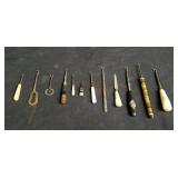 Group of assorted vintage button hooks