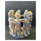 VTG Circle of Friends pottery candlestick holder