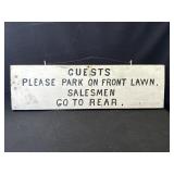 VTG wood guest parking sign