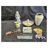 Large group of vintage items with porcelain,
