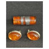 Amber and sterling jewelry total weight: 8.4