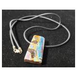 Opal stone necklace w/ sterling silver clasp