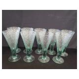 Set of mint green glasses