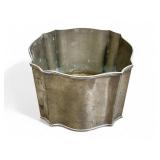 Vintage metal planter, 8ï¿½ h. X 10 1/2ï¿½ w.
