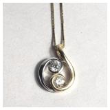 14KT gold necklace with diamond pendant