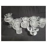 Group of crystal and cut crystal items, vase,