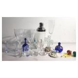 Group of miscellaneous items, glasses, tchotchkes