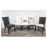 5 Contemporary side chairs, 4 chairs are marked