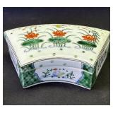 Vintage Asian hand painted porcelain jewelry box