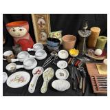 Large lot of vintage items- candles, knives &