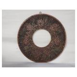 C1900 hand burnt round frame signed 1905