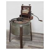 Antique farmhouse hand washing machine & wringer