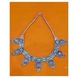 Tibetan handmade necklace with turquoise and