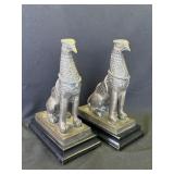 Pair of vintage brass Griffin statues